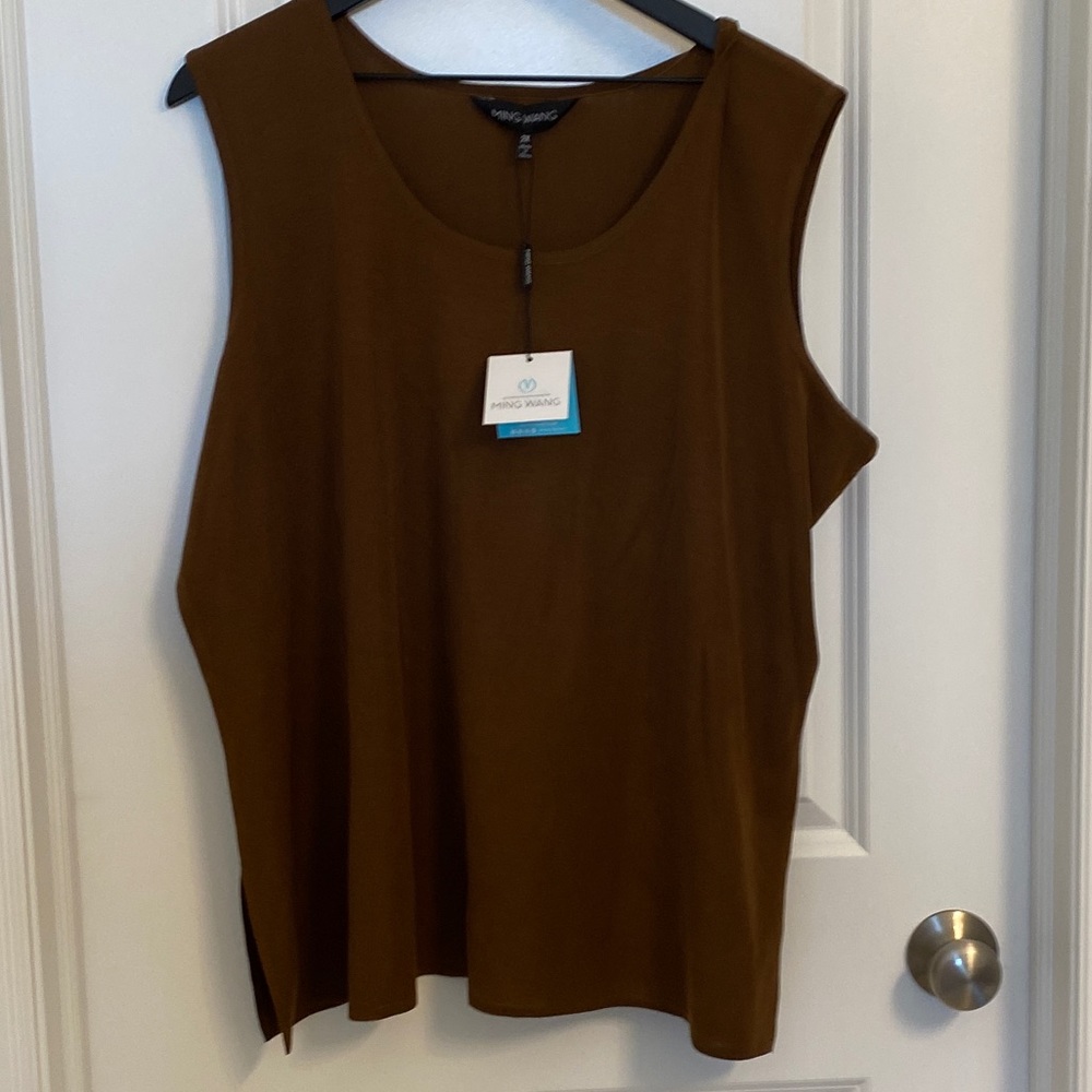 ❤️ Ming Wang Tank Brown NWT